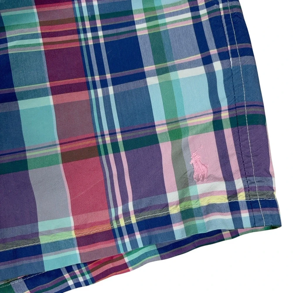 Polo Ralph Lauren Swim Trunks Men's Size XL Pony Plaid Inseam 5